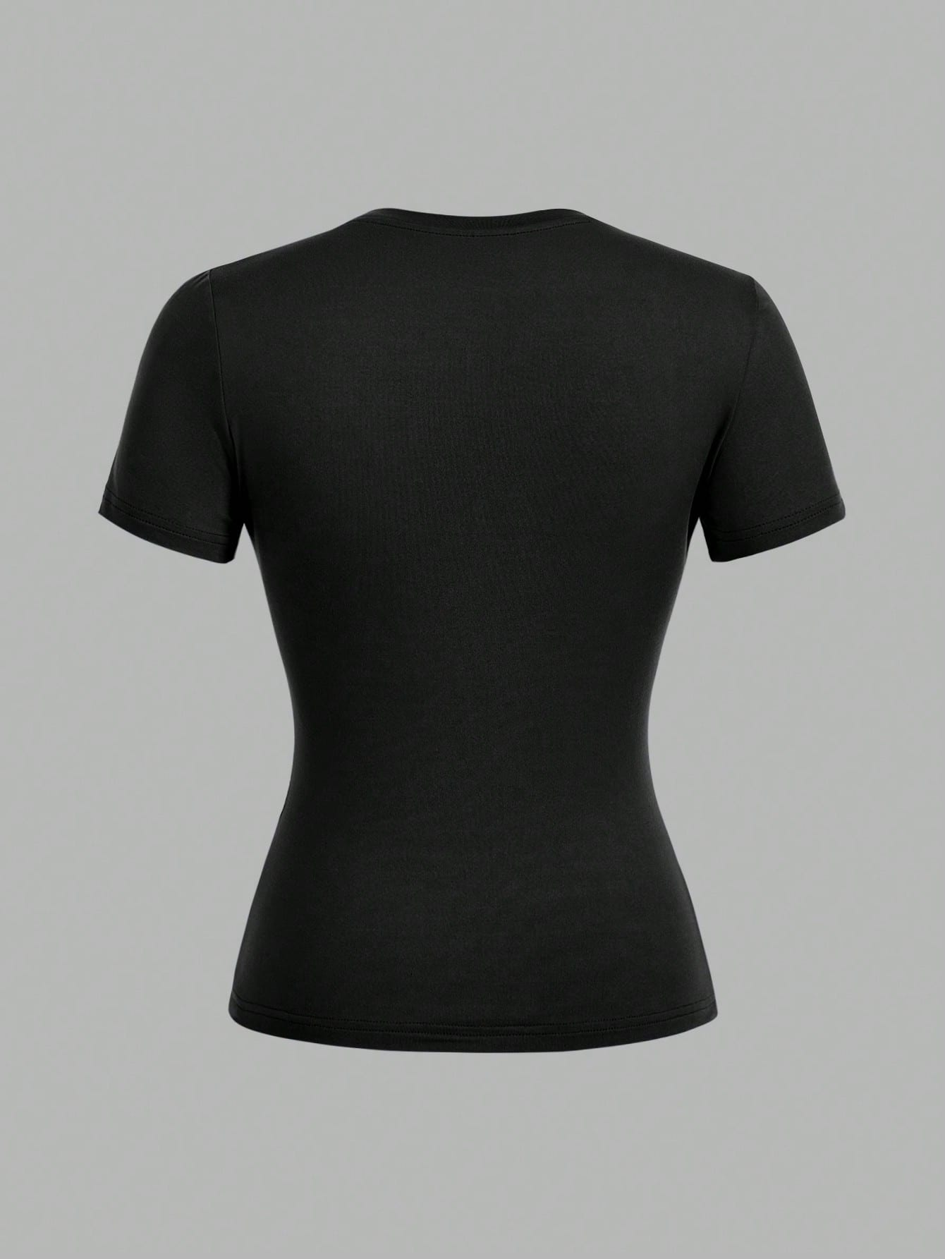 EZwear 2 Pcs Casual Basic Simple Minimalist Crew Neck Short Sleeve T-Shirts, Suitable For Spring/Summer Layering For Going Out Everyday Black White