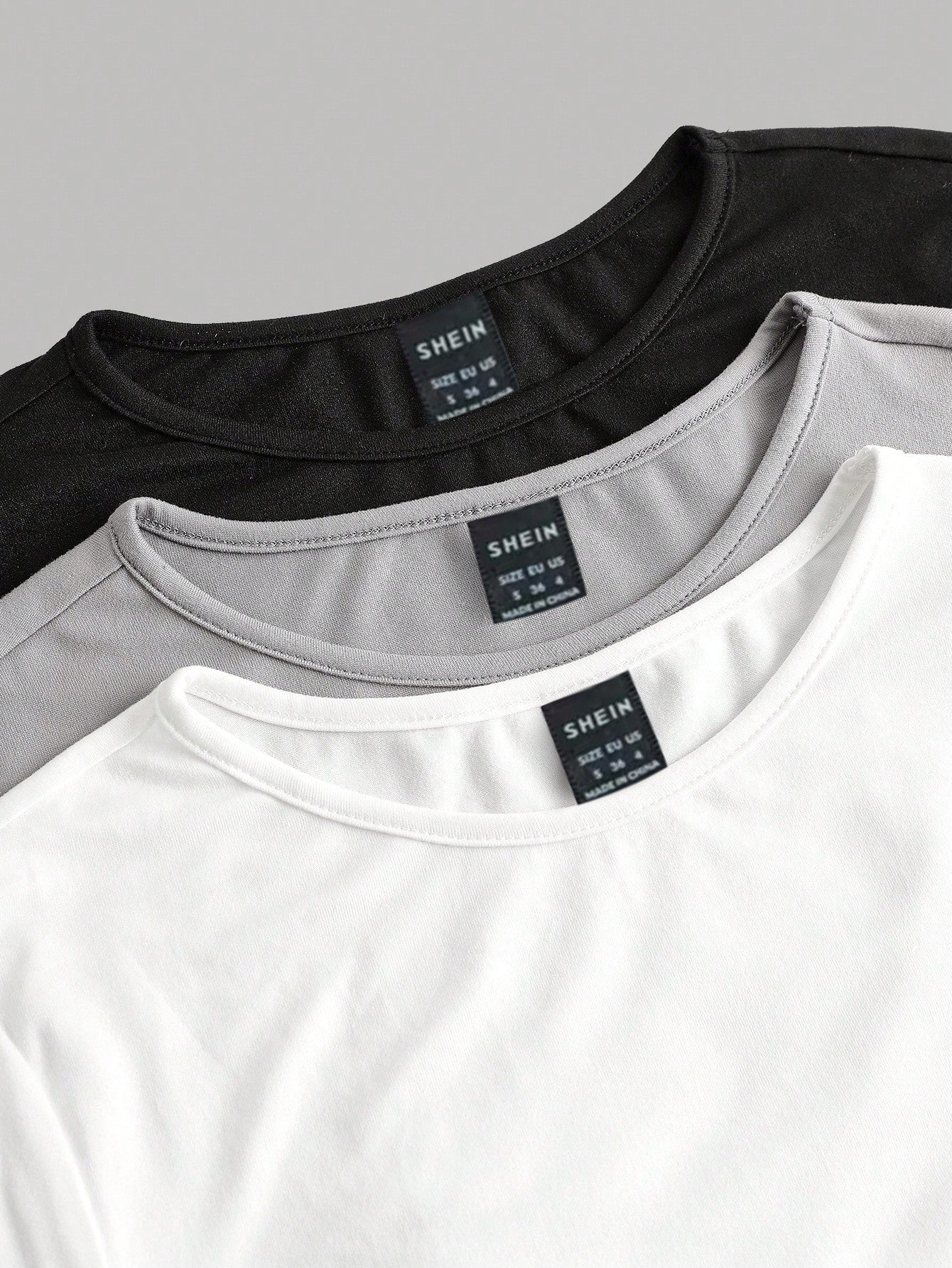 EZwear 3 Set Multi-Pack Women Versatile Casual Simple Long Sleeve T-Shirt Valentine's Day Autumn And Winter Summer Outfits Beach Everyday White Grey Black