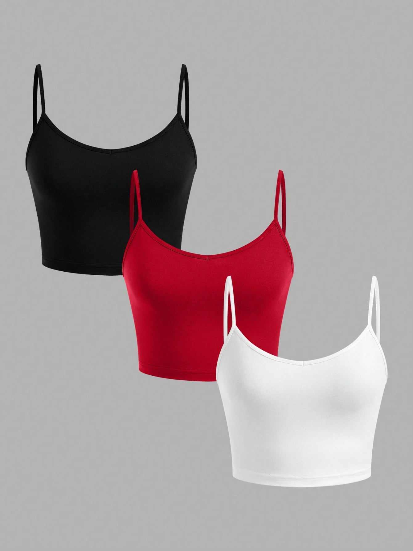 EZwear 3 Set Multicolor Knit Camisole Tops For Women, Minimalist Fashion Casual Everyday Wear Bow Tie Back To School