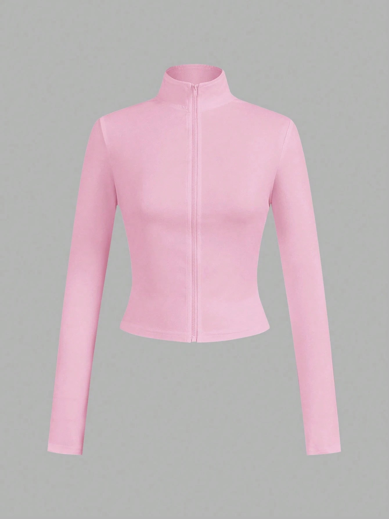 EZwear 3pcs/Set Casual Minimalist White, Black, Pink Knit Zip-Up Long Sleeve T-Shirts For Women Carnival, Summer Outfits, Beach Holiday