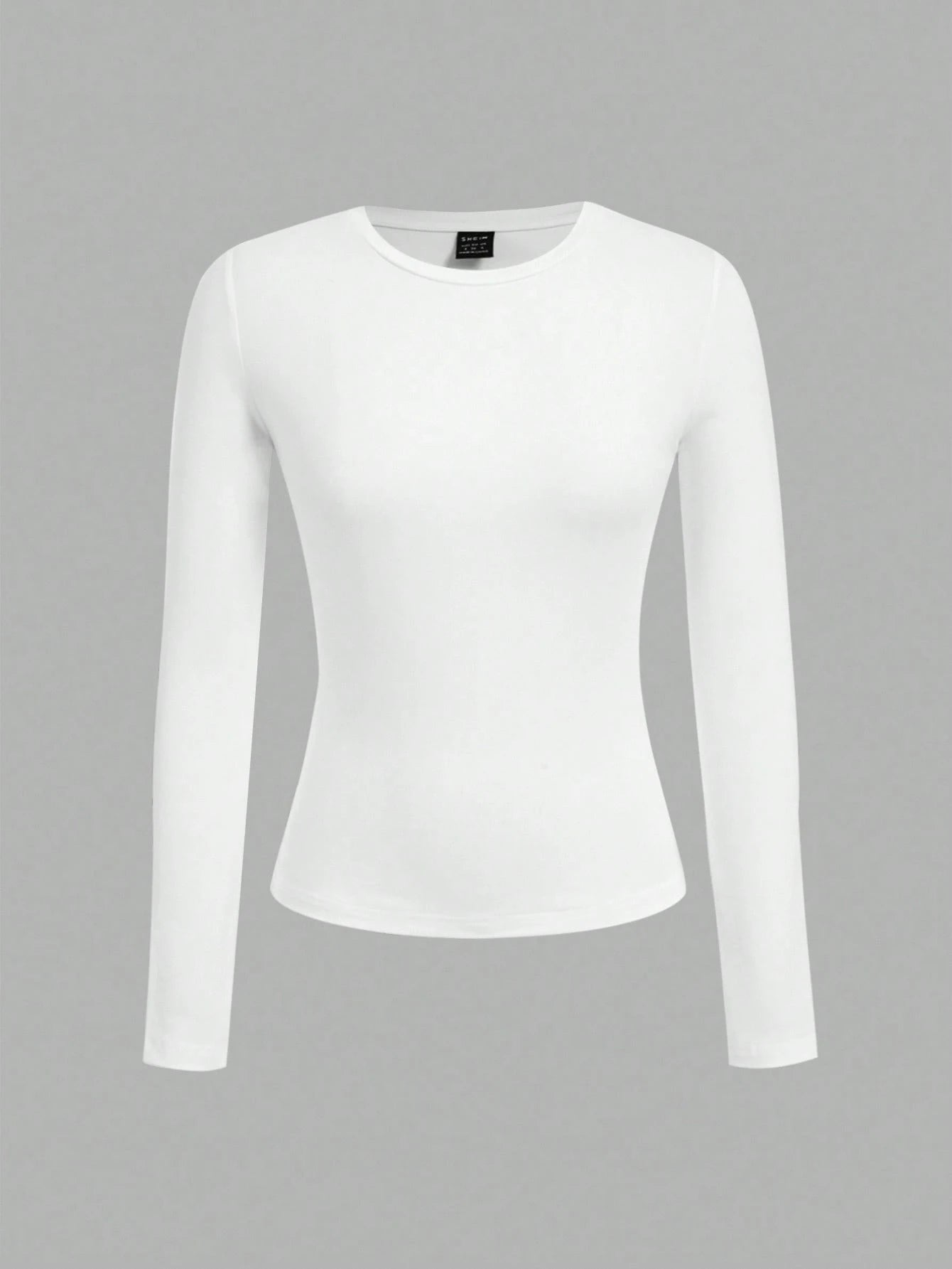 EZwear 3pcs Women Crew Neck Casual Fitted Long Sleeve T-Shirt Set, Suitable For Autumn/Winter,White Shirt