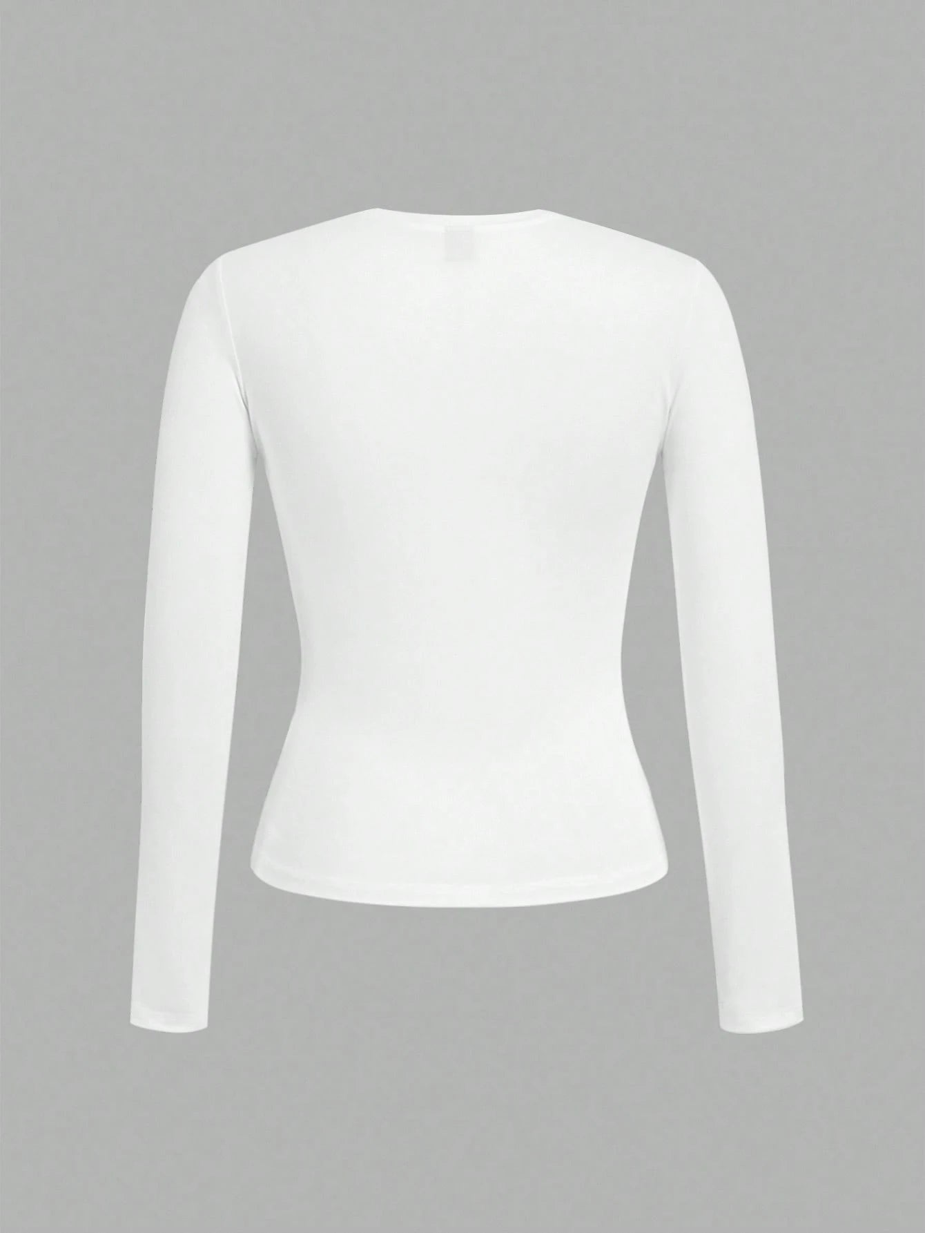 EZwear 3pcs Women Crew Neck Casual Fitted Long Sleeve T-Shirt Set, Suitable For Autumn/Winter,White Shirt