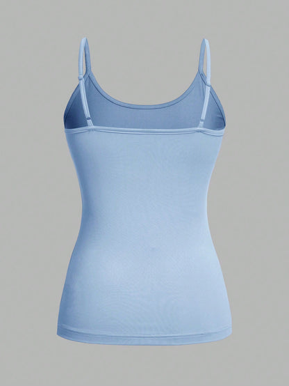 EZwear 4pcs Casual Minimalist Versatile Camisole Tops, Suitable For Summer, Slim Fit For Women