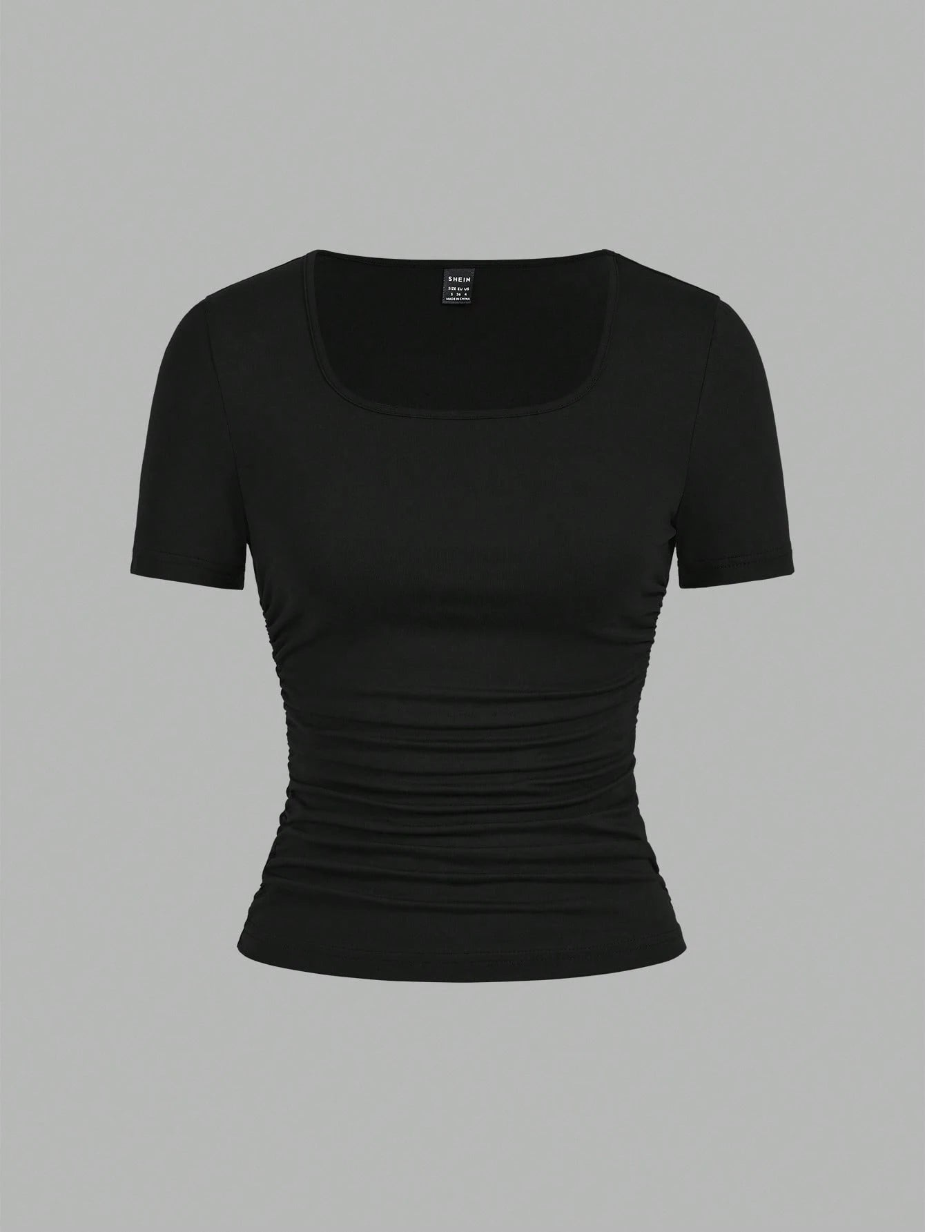 EZwear 4pcs/Set Black, Burgundy, Gray, White Casual Minimalist Solid Color Comfortable Crew Neck Short Sleeve T-Shirts For Women, Suitable For Spring/Summer