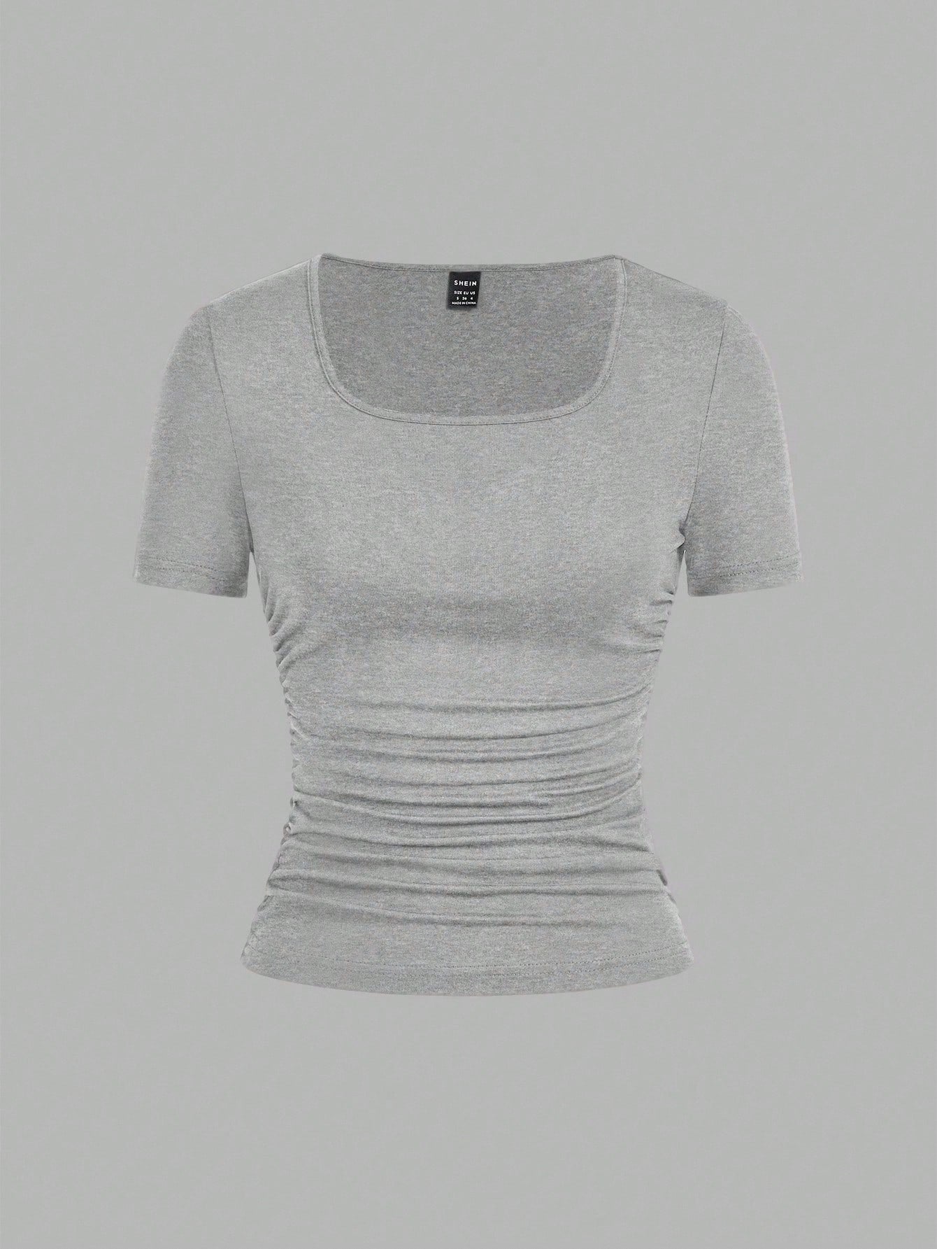 EZwear 4pcs/Set Black, Burgundy, Gray, White Casual Minimalist Solid Color Comfortable Crew Neck Short Sleeve T-Shirts For Women, Suitable For Spring/Summer