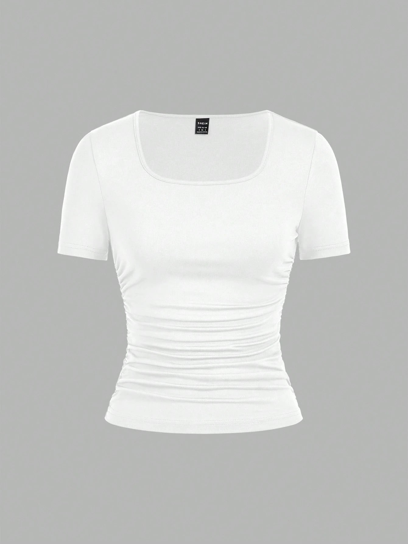 EZwear 4pcs/Set Black, Burgundy, Gray, White Casual Minimalist Solid Color Comfortable Crew Neck Short Sleeve T-Shirts For Women, Suitable For Spring/Summer