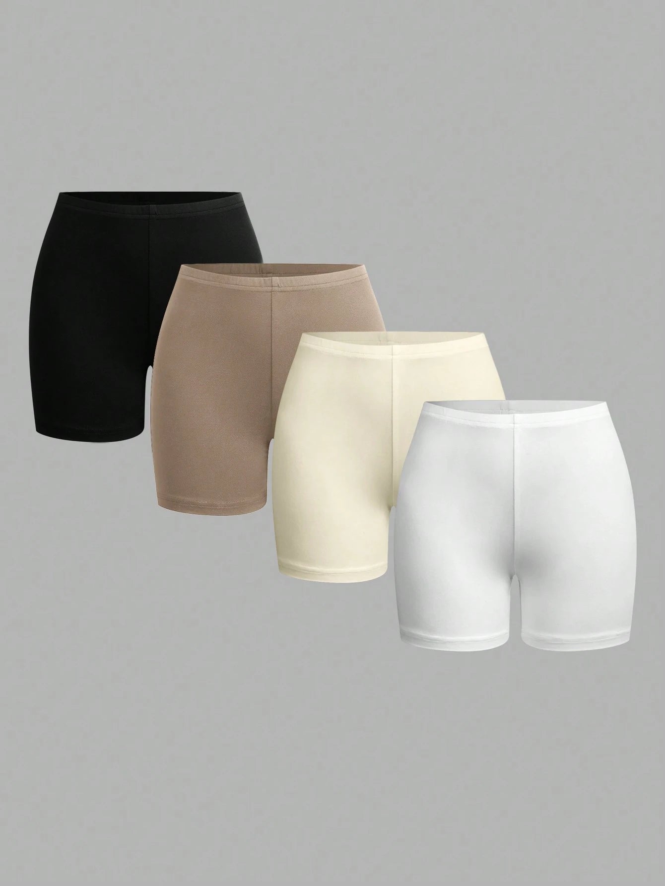 EZwear 4pcs Women's Colorful Tight Casual Short Leggings Set