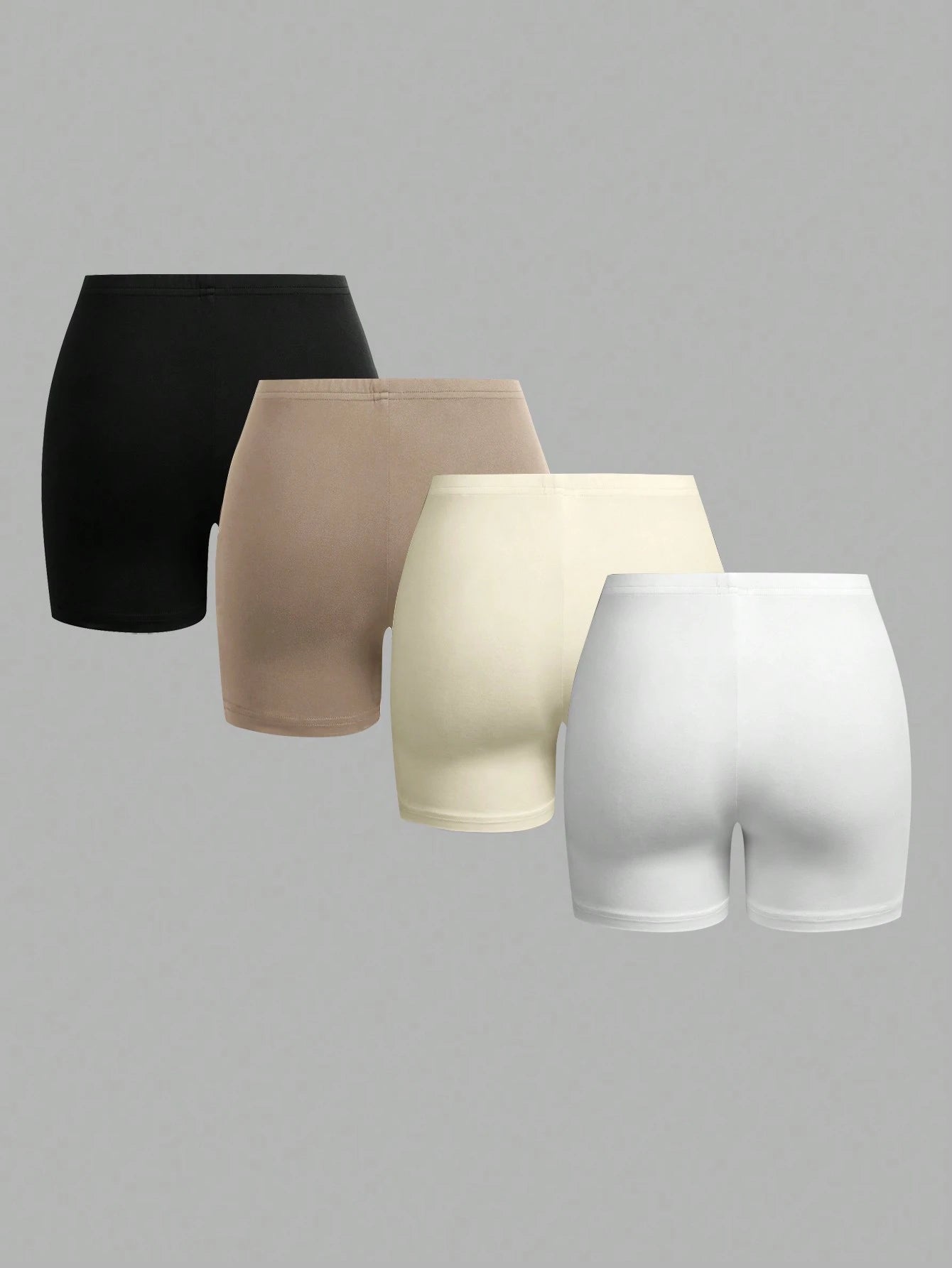EZwear 4pcs Women's Colorful Tight Casual Short Leggings Set