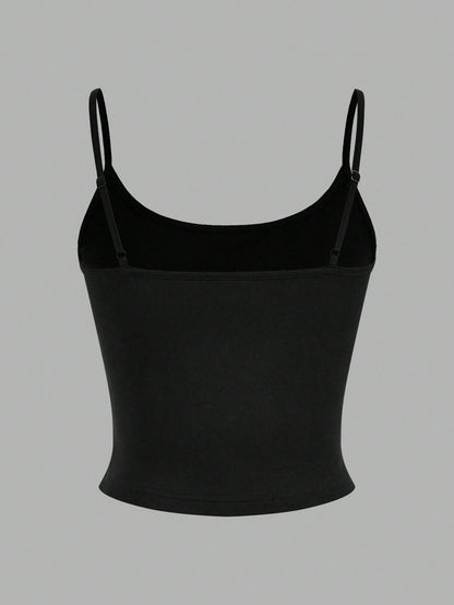 EZwear 4pcs Women Tight Fitted Cropped Casual Tank Top, Suitable For Summer Back To School