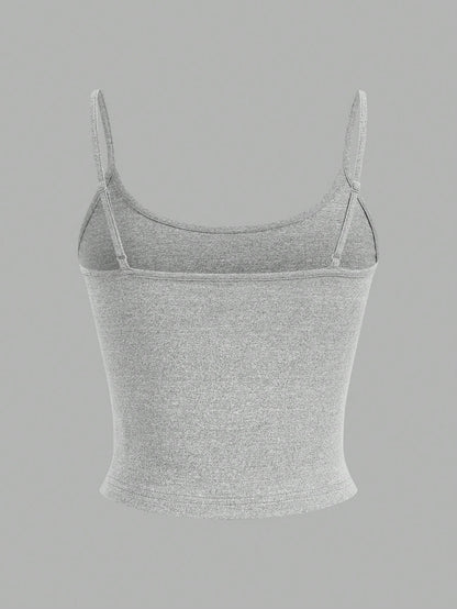 EZwear 4pcs Women Tight Fitted Cropped Casual Tank Top, Suitable For Summer Back To School