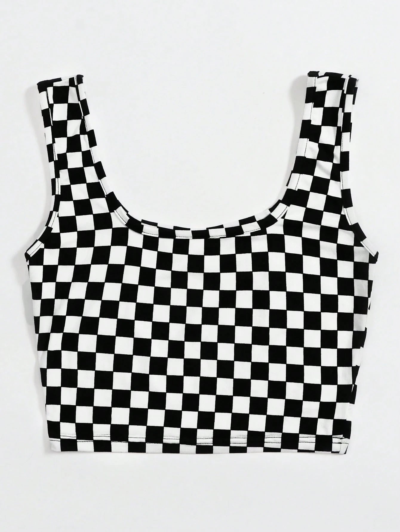 EZwear Checker Crop Tank Top