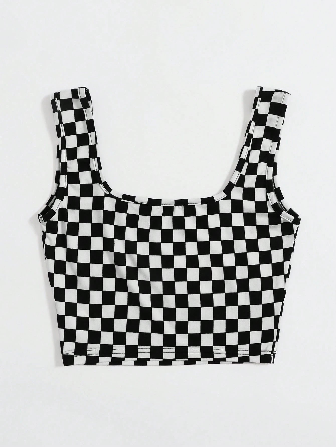 EZwear Checker Crop Tank Top