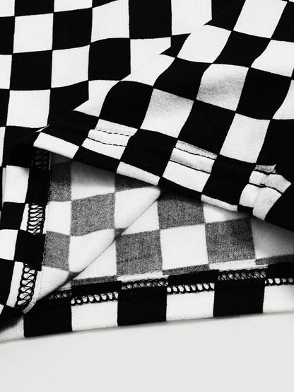 EZwear Checker Crop Tank Top