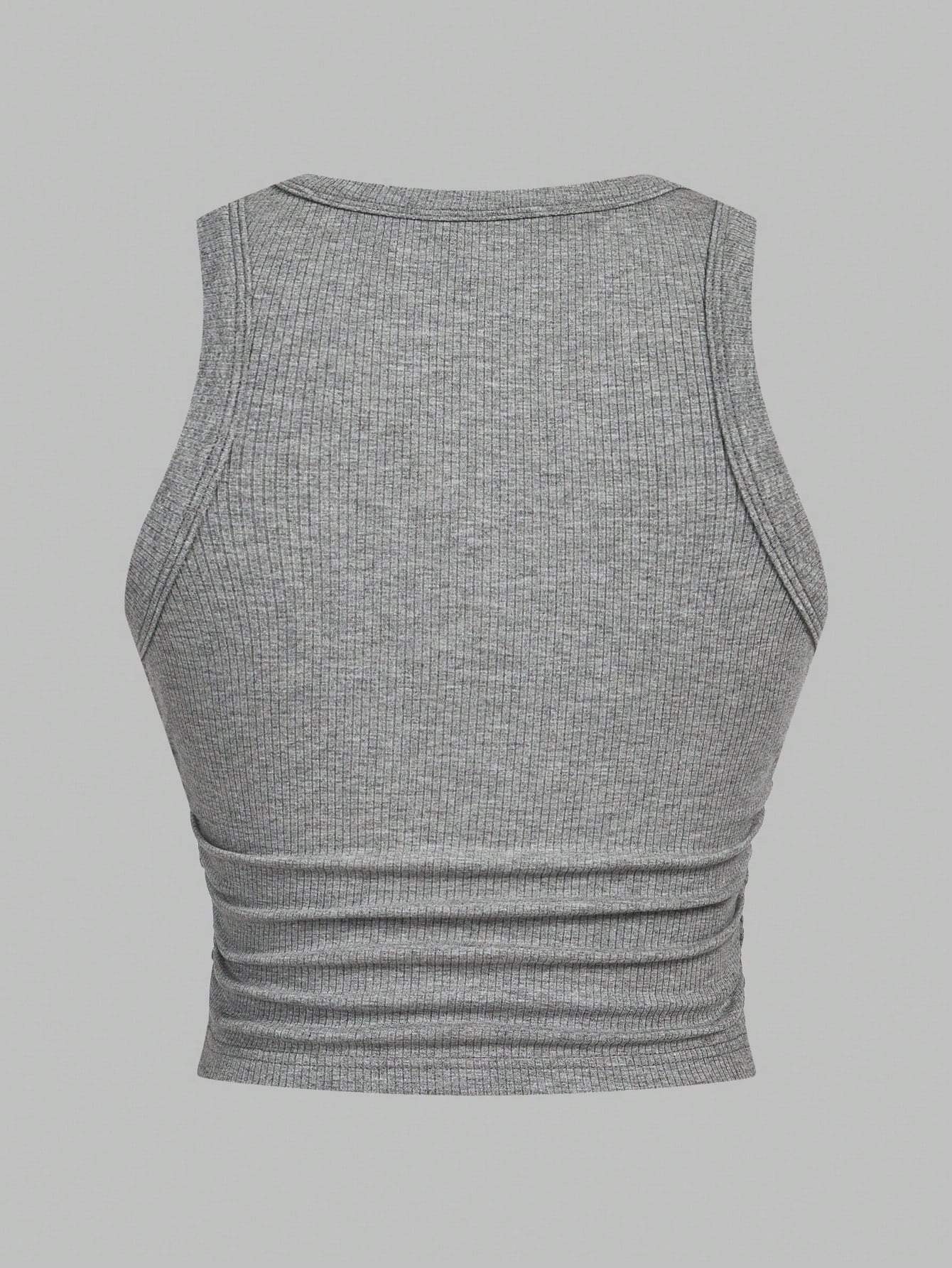 EZwear Multicolor Knitted Women's Round Neck Tight-Fitting Tank Top