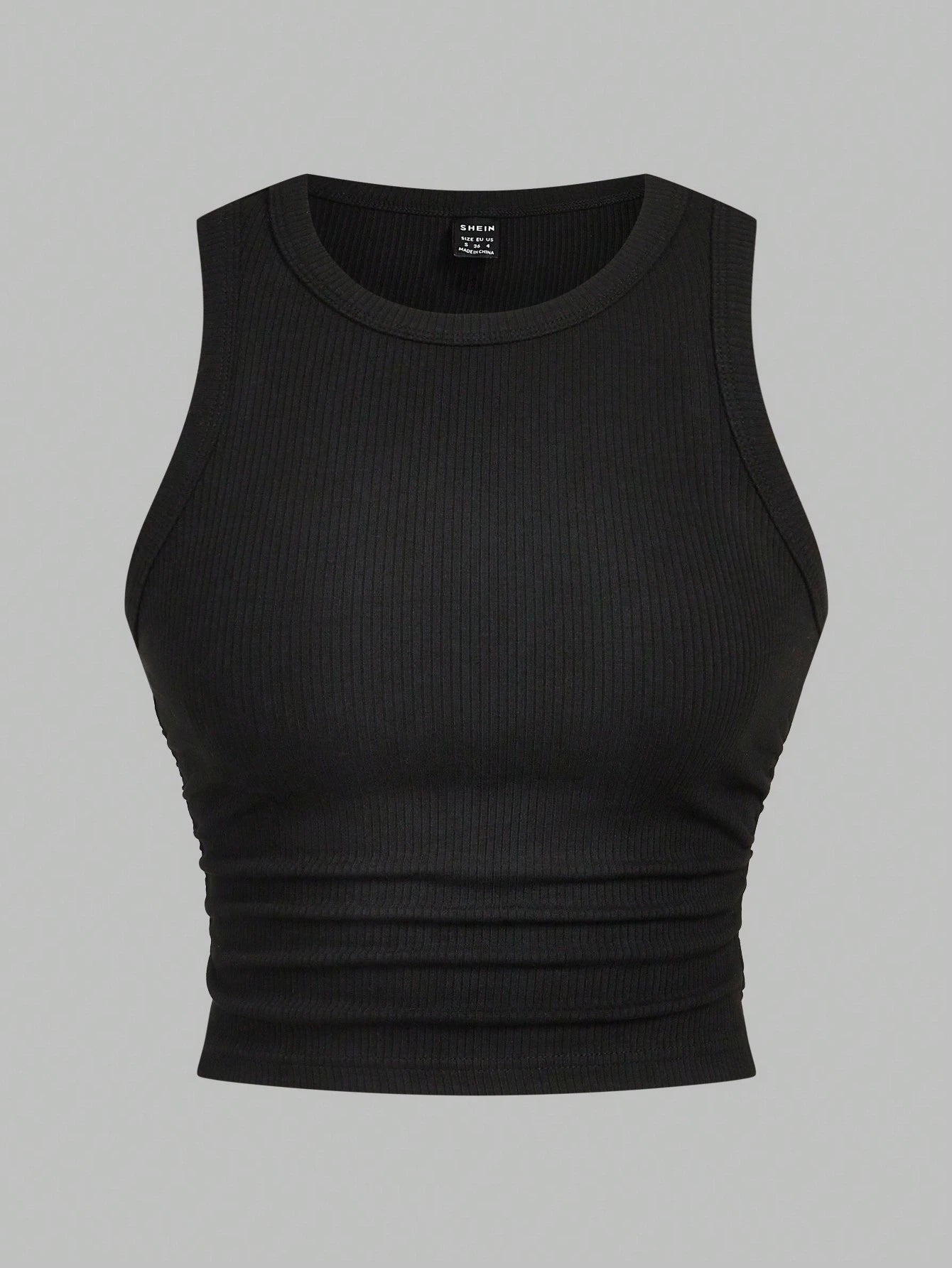 EZwear Multicolor Knitted Women's Round Neck Tight-Fitting Tank Top