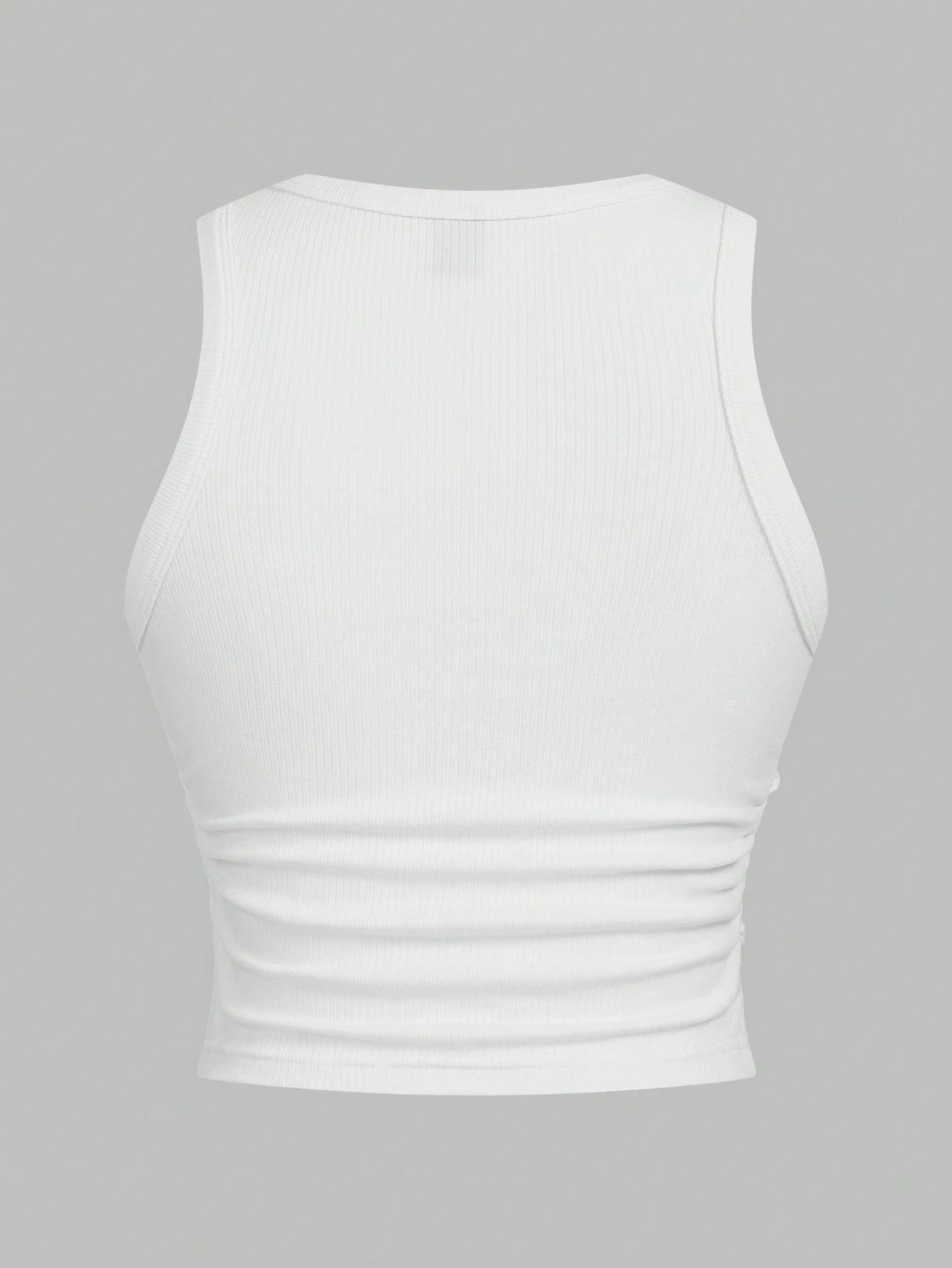 EZwear Multicolor Knitted Women's Round Neck Tight-Fitting Tank Top
