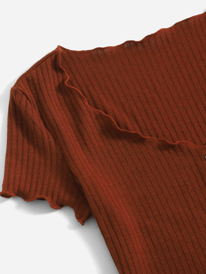 EZwear Two Tone Lettuce Trim Tee