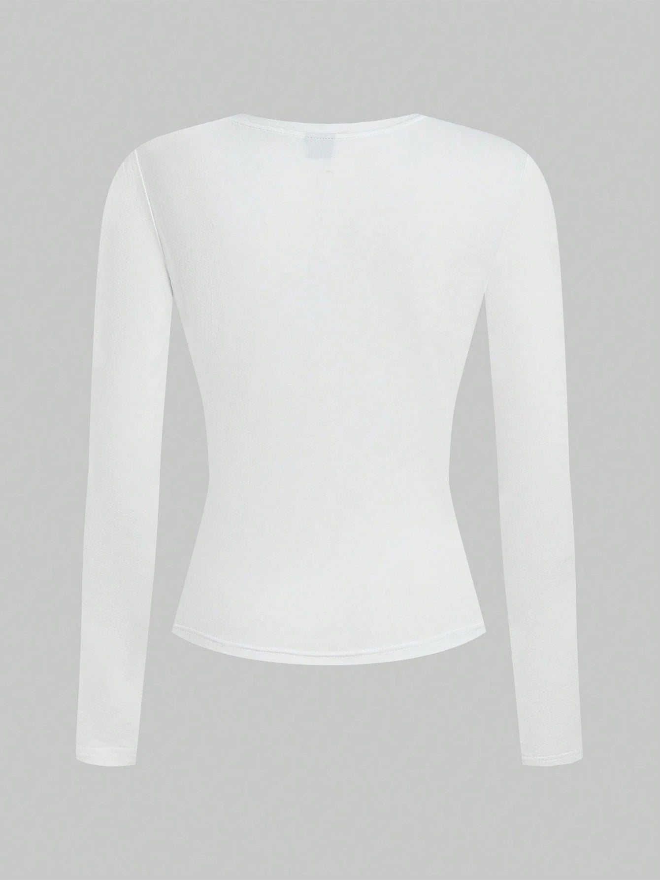 EZwear Women 2pcs Black White Casual Minimalist Modest Basic Long Sleeve Fitted Long T-Shirt Set Suitable For Autumn Winter Everyday Day Time Evening