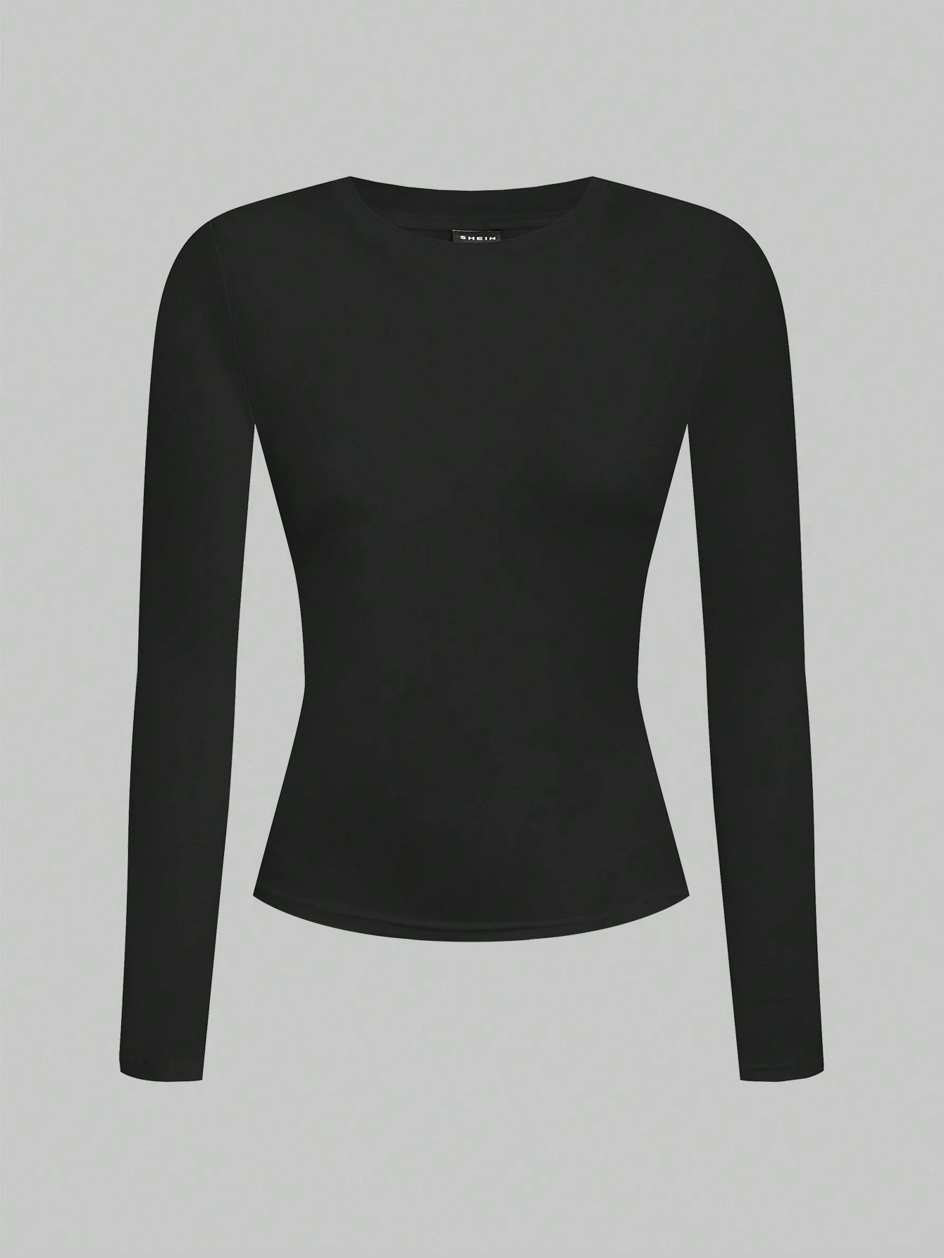 EZwear Women 2pcs Black White Casual Minimalist Modest Basic Long Sleeve Fitted Long T-Shirt Set Suitable For Autumn Winter Everyday Day Time Evening