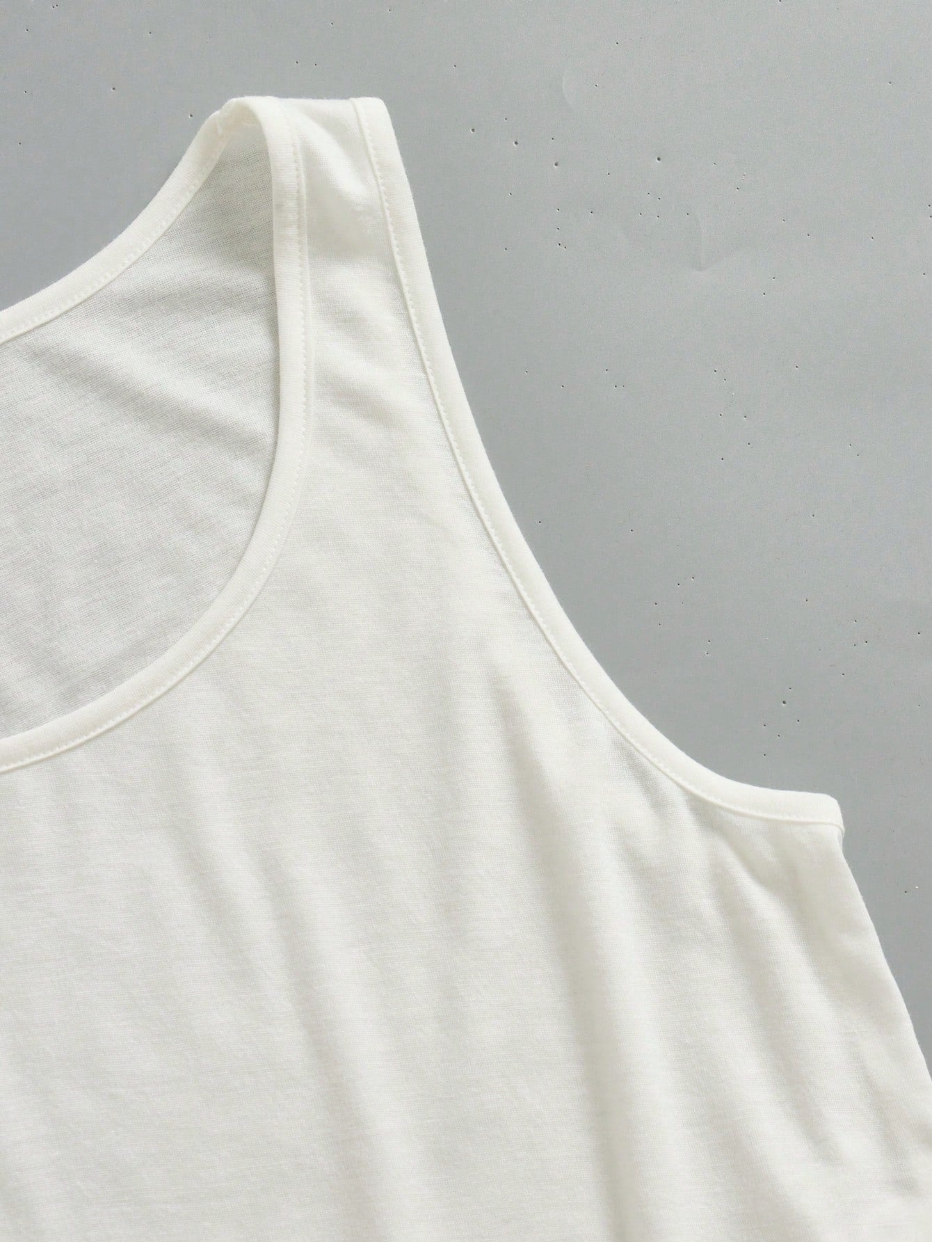 EZwear Women's Casual Loose U-Neck Cropped Tank Top, Daily, Summer, Vacation, Casual, 95% Cotton, White, Beach, Summer
