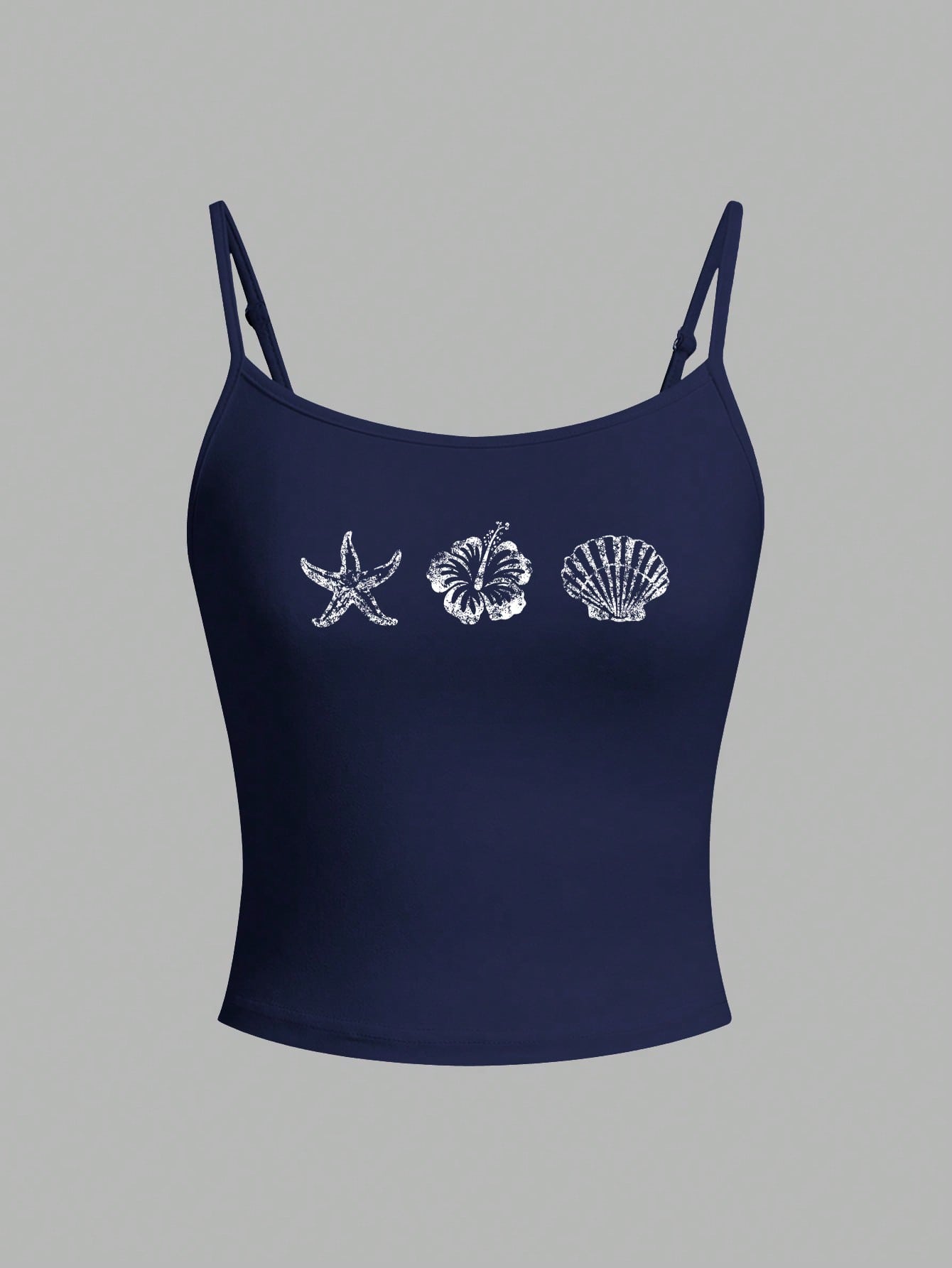 EZwear Women's Starfish, Floral & Shell Pattern Casual Sexy Camisole Tank Top, Suitable For Summer