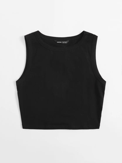 EZwear Women Summer Casual Solid Crop Tank Top