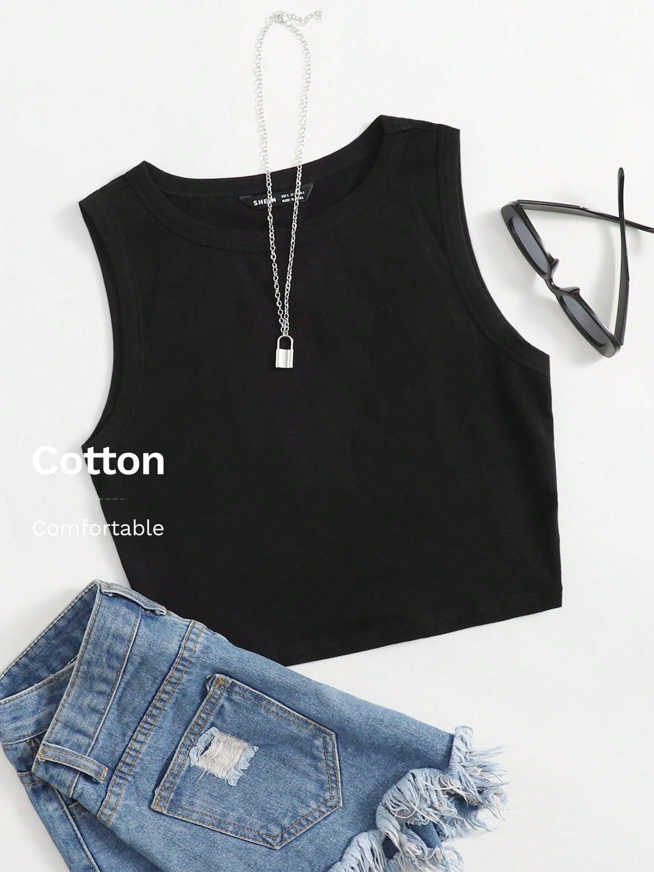 EZwear Women Summer Casual Solid Crop Tank Top