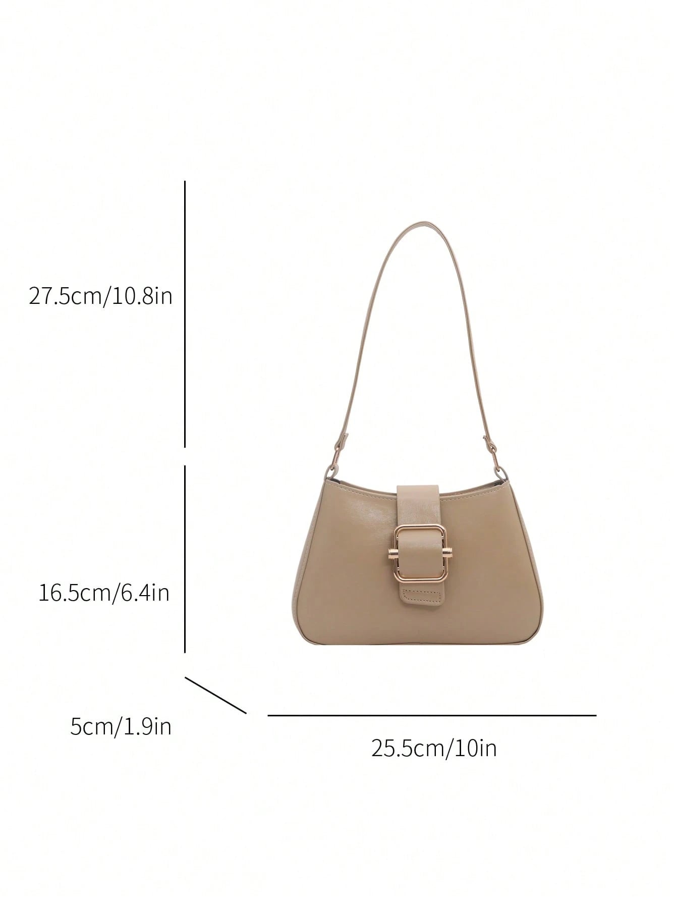 Fashion Solid Color New Hardware Buckle Practical Handbag, Classic Versatile Lacquer Modern Style Women's Shoulder Bag, Suitable For Shopping, Wallet, Shopping, Young Women, College Students, Newcomer