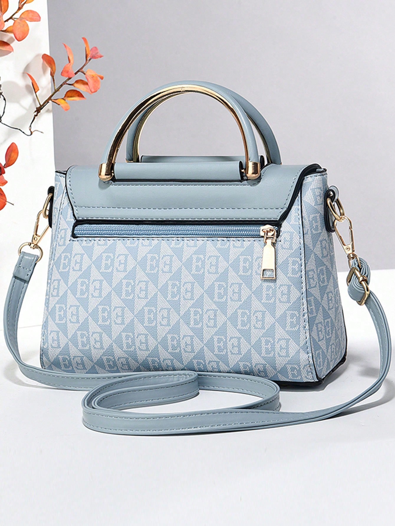 Fashion Women Color Block Shoulder Bag & Phone Pouch