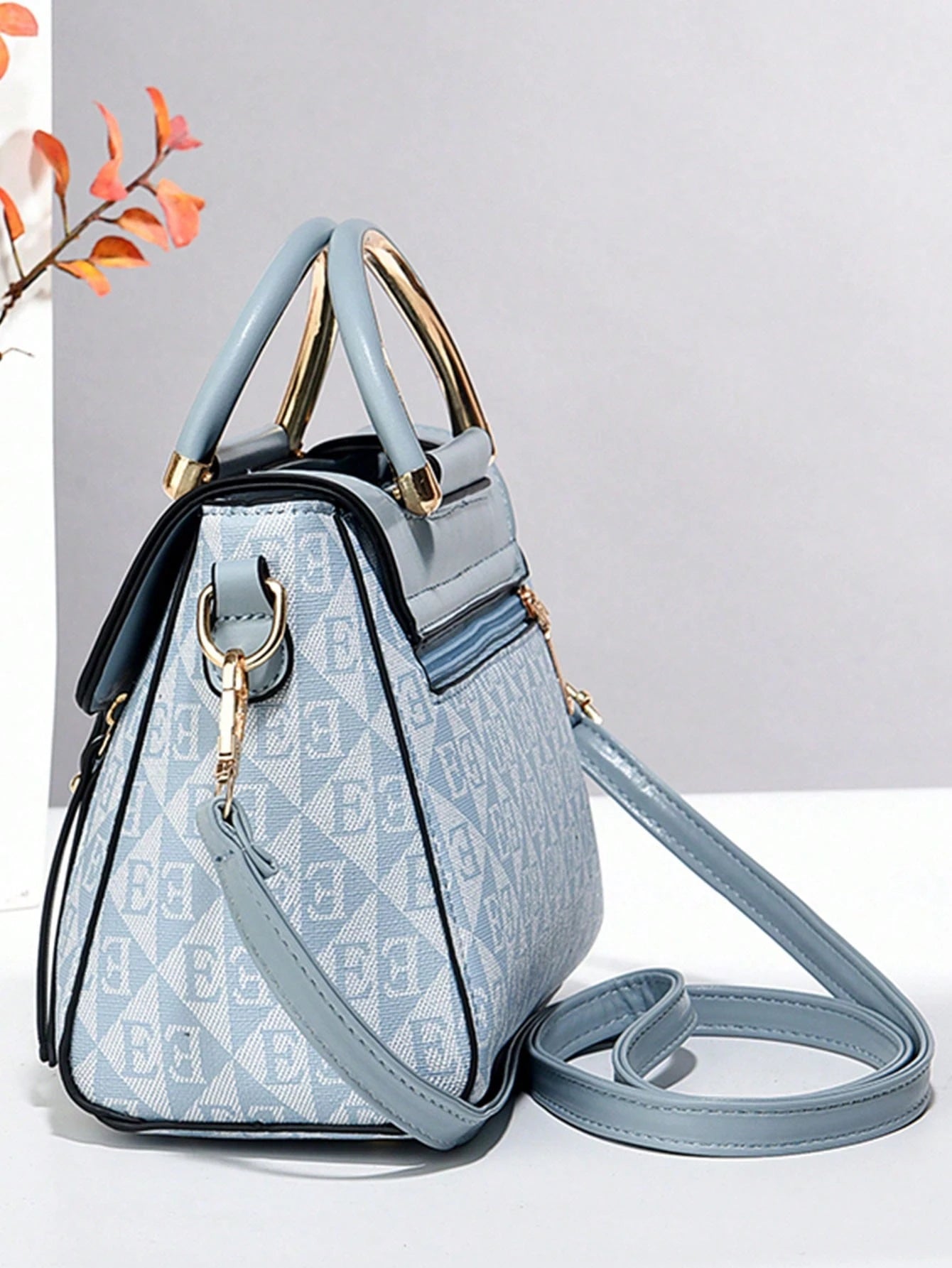 Fashion Women Color Block Shoulder Bag & Phone Pouch