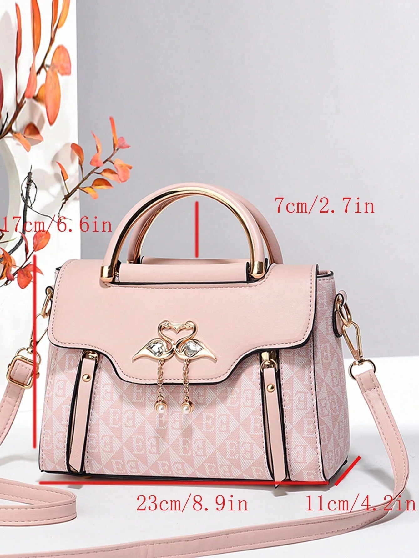 Fashion Women Color Block Shoulder Bag & Phone Pouch
