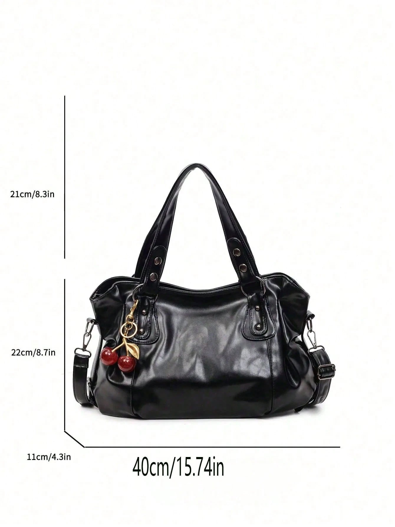 Fashionable And Versatile Shoulder Bag, A Multi-Functional Commuter Solid Color Large Capacity Vintage PU Material, Work To Weekend