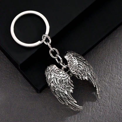 Fashionable Angel Wings Keychain- Shiny Angel Wings Keyring, Enamel Angel Wings Pendant Keychain, Rivet Design, Durable Metal Wings Accessory, Suitable For Both Men And Women, Couple's Daily Gift, Cu