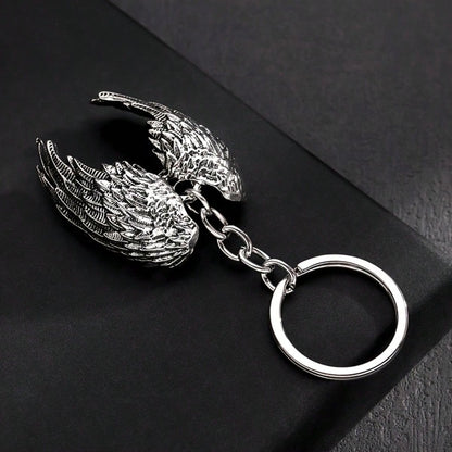 Fashionable Angel Wings Keychain- Shiny Angel Wings Keyring, Enamel Angel Wings Pendant Keychain, Rivet Design, Durable Metal Wings Accessory, Suitable For Both Men And Women, Couple's Daily Gift, Cu
