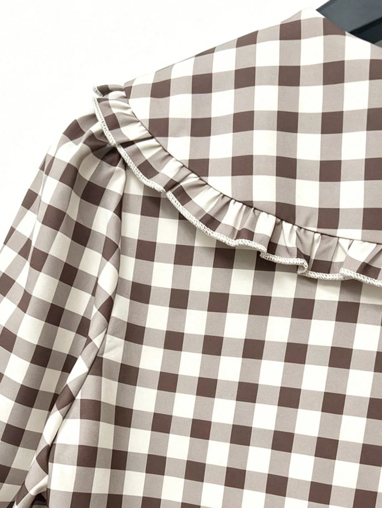 Fashionable Casual Versatile Peter Pan Collar Puff Sleeve Single-Breasted Loose Women Shirt