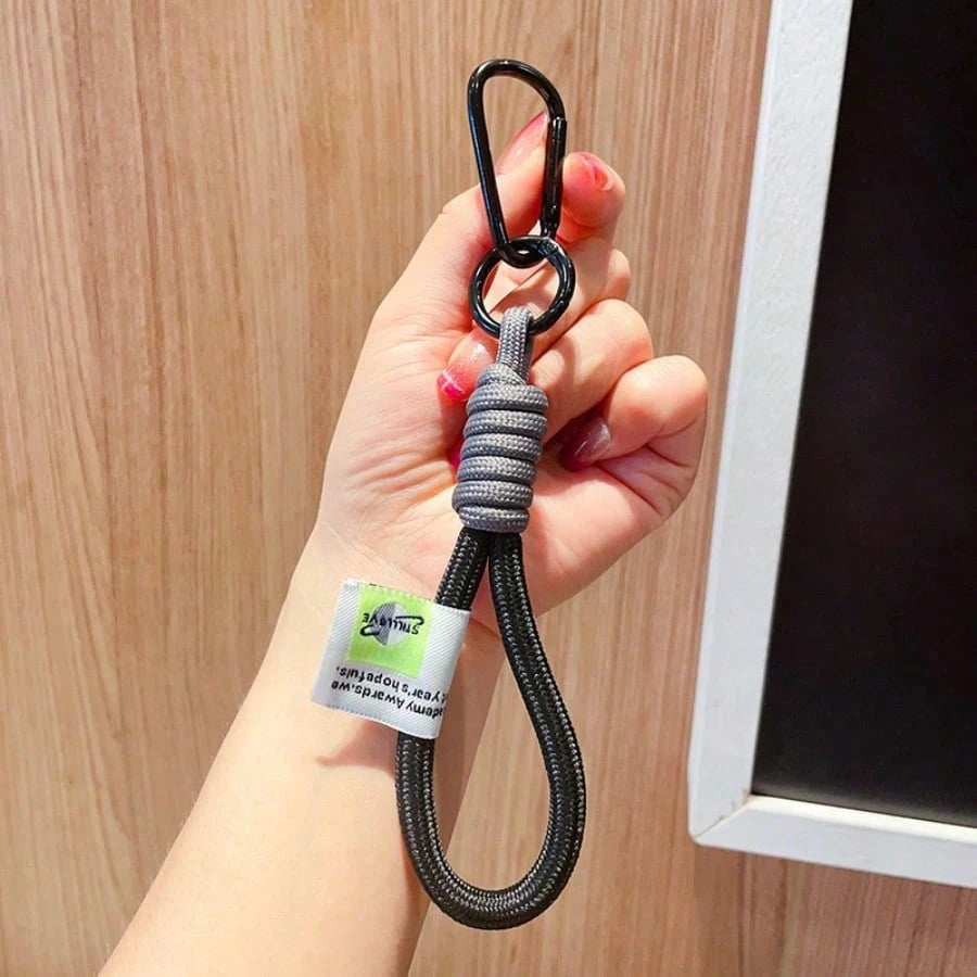 Fashionable Color-Block Braided Rope Keychain, Personalized Handmade Woven Colorful Key Ring, Climbing Carabiner Braided Rope Key Pendant