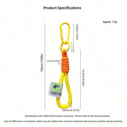 Fashionable Color-Block Braided Rope Keychain, Personalized Handmade Woven Colorful Key Ring, Climbing Carabiner Braided Rope Key Pendant