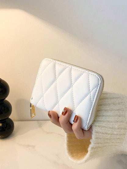 Fashionable Rhombus Versatile Women Wallet, Clutch, Business Card Holder, Y2K Punk Coin Purse, Embroidered Wallet, Multi-Functional Multi-Card Wallet, Short Wallet, Office, Travel, Holiday, Fashion, R