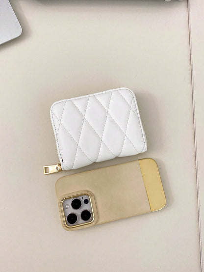 Fashionable Rhombus Versatile Women Wallet, Clutch, Business Card Holder, Y2K Punk Coin Purse, Embroidered Wallet, Multi-Functional Multi-Card Wallet, Short Wallet, Office, Travel, Holiday, Fashion, R