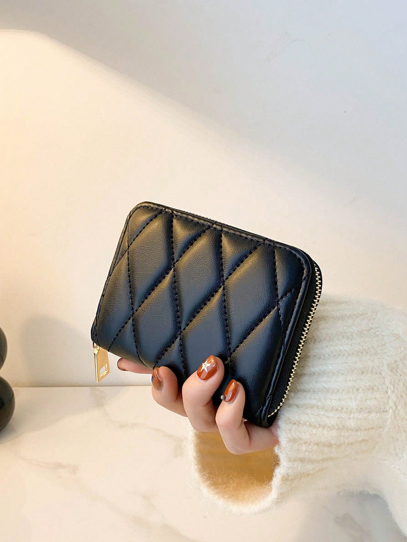 Fashionable Rhombus Versatile Women Wallet, Clutch, Business Card Holder, Y2K Punk Coin Purse, Embroidered Wallet, Multi-Functional Multi-Card Wallet, Short Wallet, Office, Travel, Holiday, Fashion, R