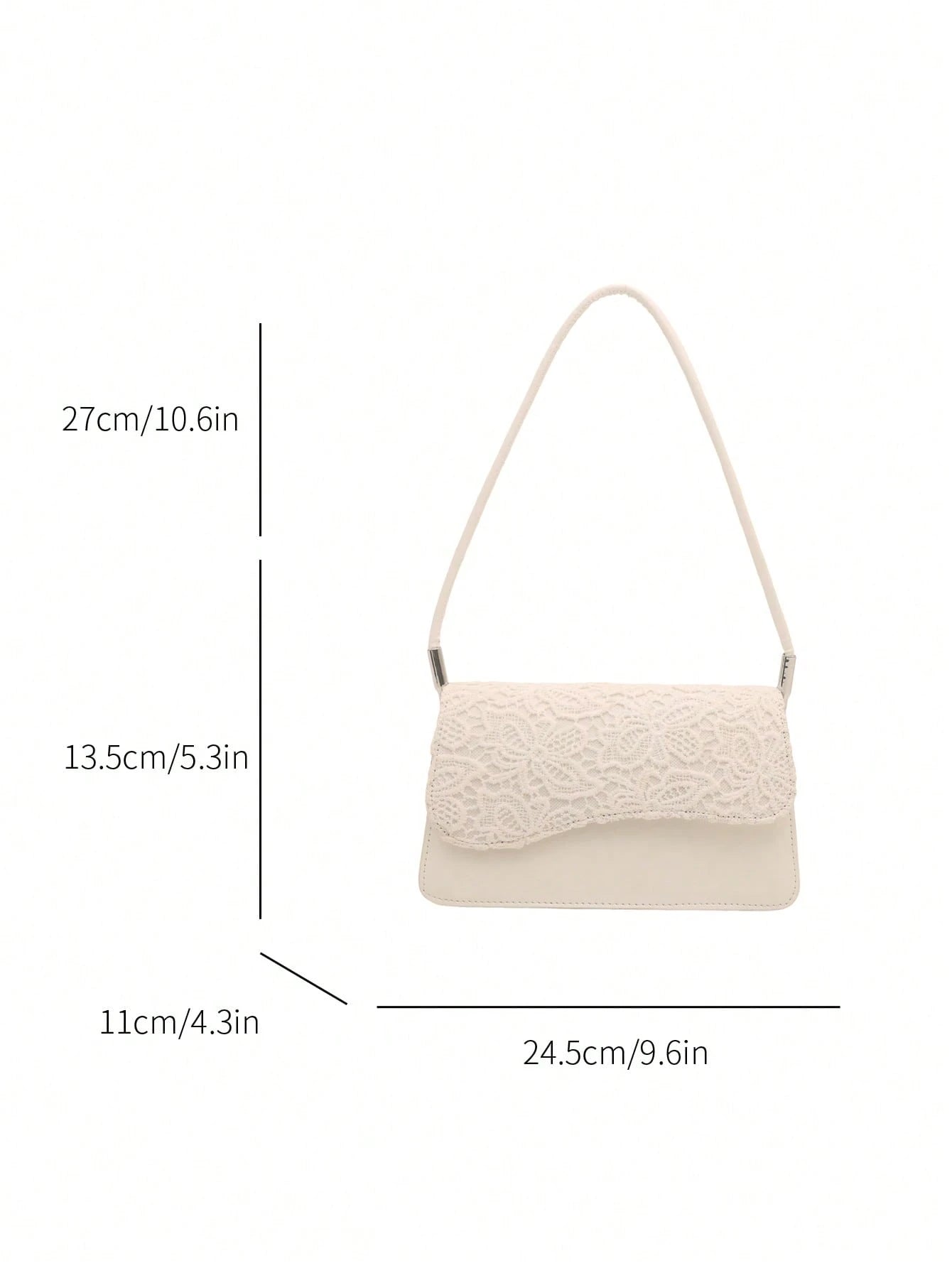 Fashionable Solid Color Lace Retro Minimalist Elegant Shoulder Bag, Quiet Luxury