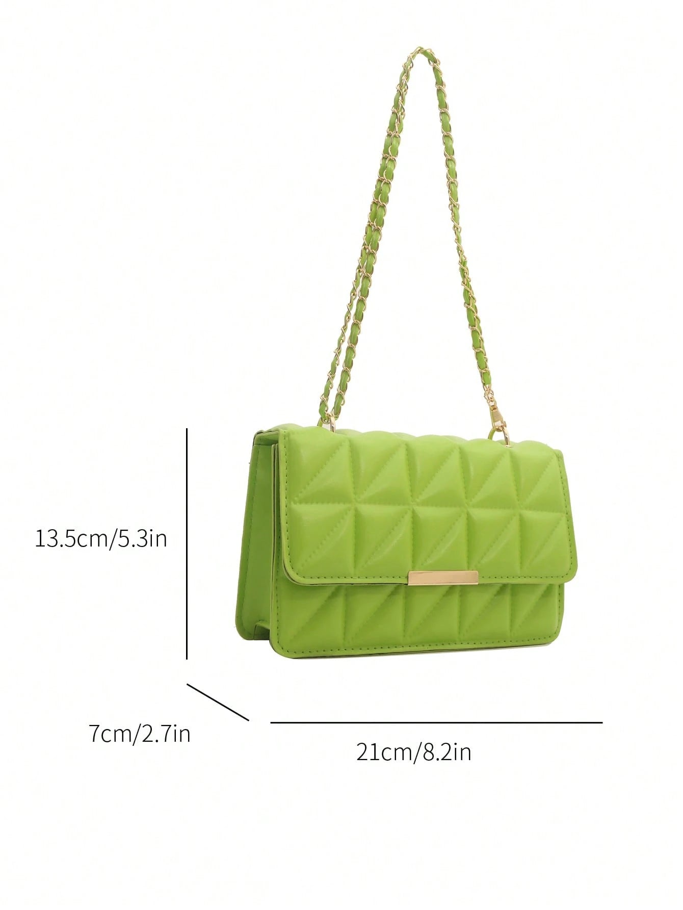 Fashionable Solid Color Pressed Chain Shoulder Bag