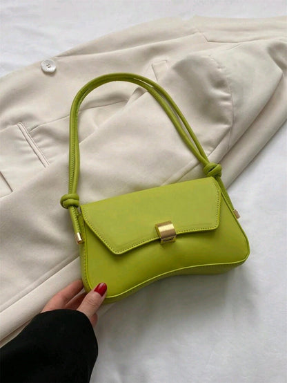 Fashionable Solid Color Retro Minimalist Women Underarm Shoulder Bag