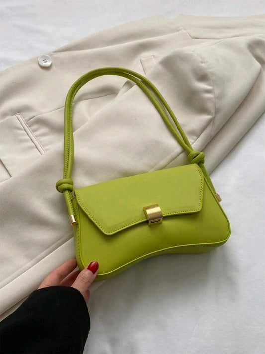 Fashionable Solid Color Retro Minimalist Women Underarm Shoulder Bag