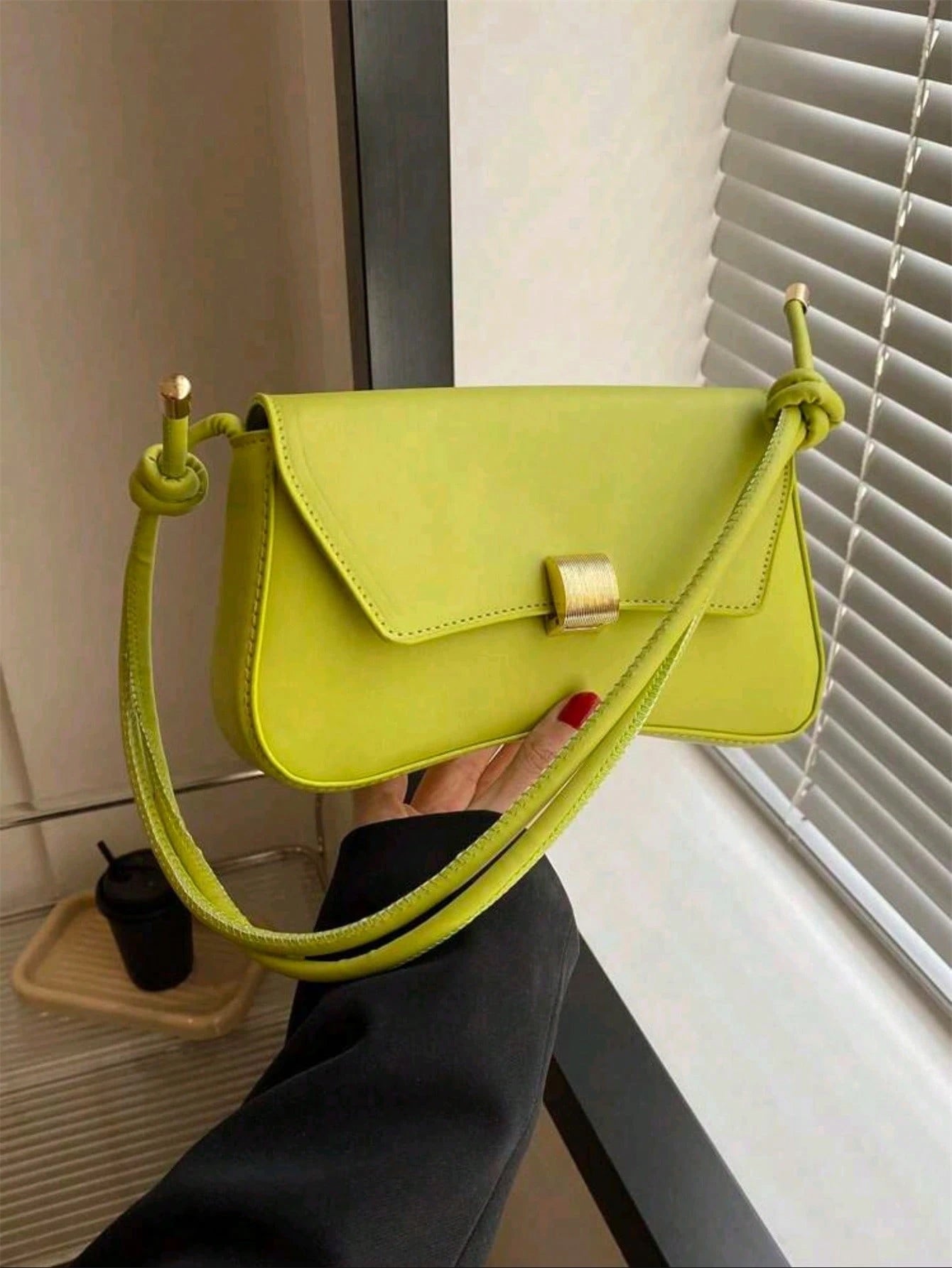 Fashionable Solid Color Retro Minimalist Women Underarm Shoulder Bag