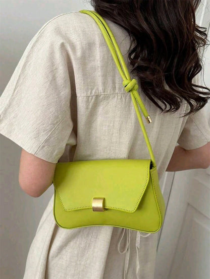 Fashionable Solid Color Retro Minimalist Women Underarm Shoulder Bag