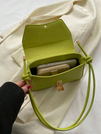 Fashionable Solid Color Retro Minimalist Women Underarm Shoulder Bag