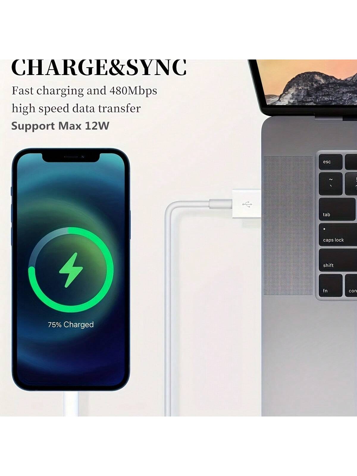 Fast Charging Data Cable Compatible With IPhone, Efficient Data Transfer Fast Charging Cable Compatible With IPhone 14 Pro Max/14 Pro/14 Plus/14/13/12/11/XS/XR/8/7/6/Laptop Series