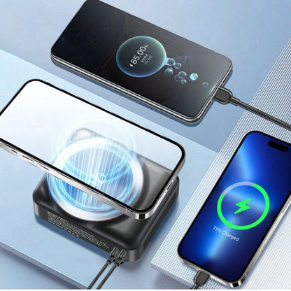 Fast Charging Magnetic Power Bank Charging Station Ultra-Thin 10000mAh Battery Pack 22.5W Fast Charging Charger Portable Charger With Lightning Cable And Type-C 15W Magnetic Charging Suitable For Char