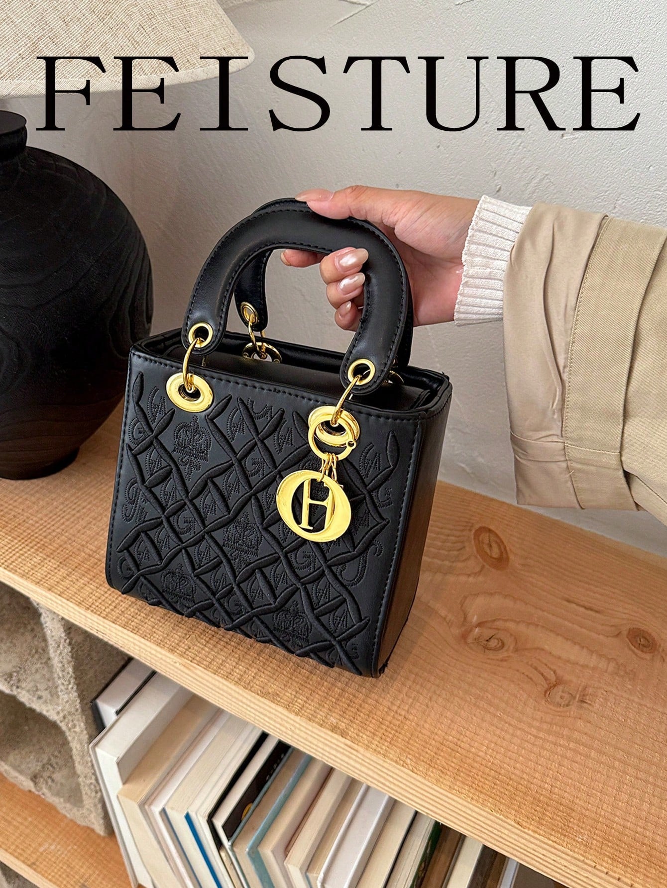 FEISTURE 1pc, Vintage Women's Handbag With Long Shoulder Strap, One Shoulder Crossbody Bag, Suitable For Girls, Women, College Students, New Professionals And White-Collar Workers, Perfect For Work, B